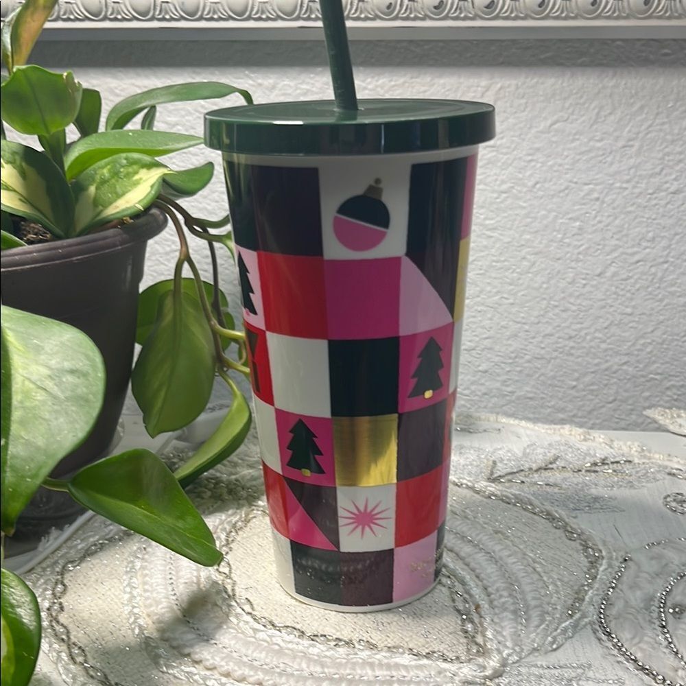 Kate Spade “Joy” Tumbler with Straw